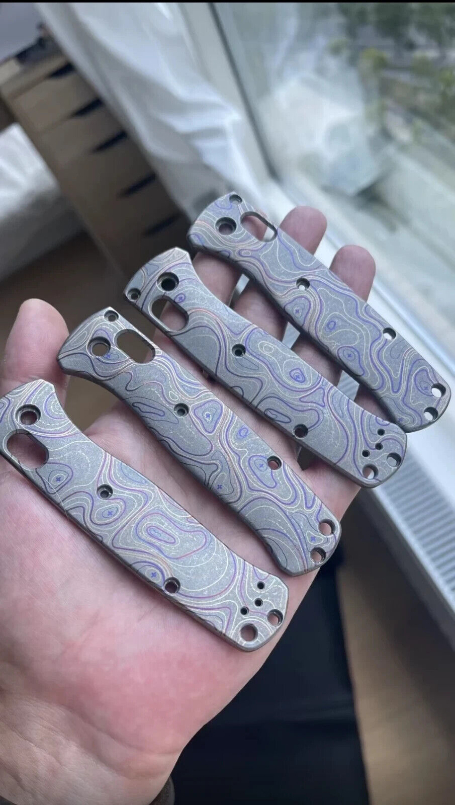 1 Pair Custom Made Titanium Alloy Handle Scales for Benchmade Bugout 535 Knives
