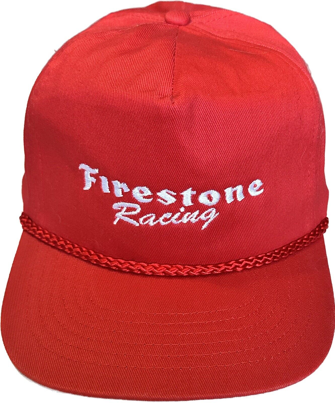Firestone Racing: Captains Rope Hat Cap, Red, New 1980’s VTG, NWOT