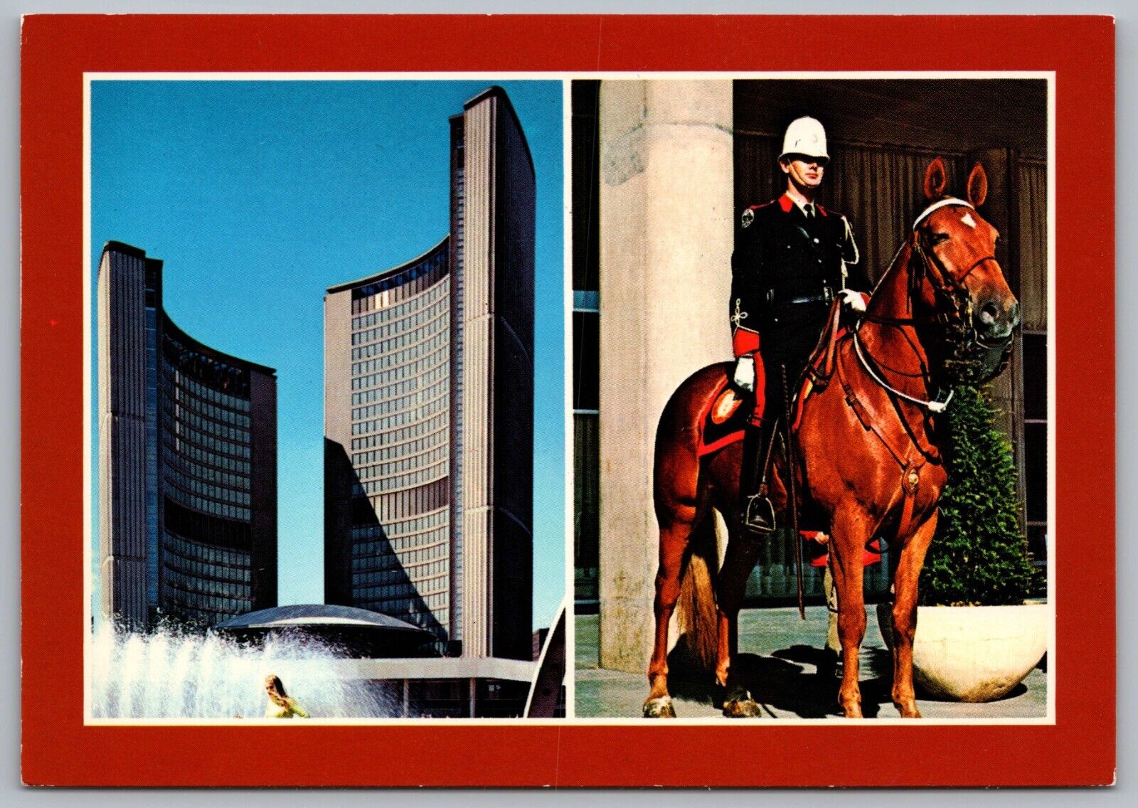 Toronto Ontario Canada Mounted Police Nathan Phillips Square City Hall Horse C2