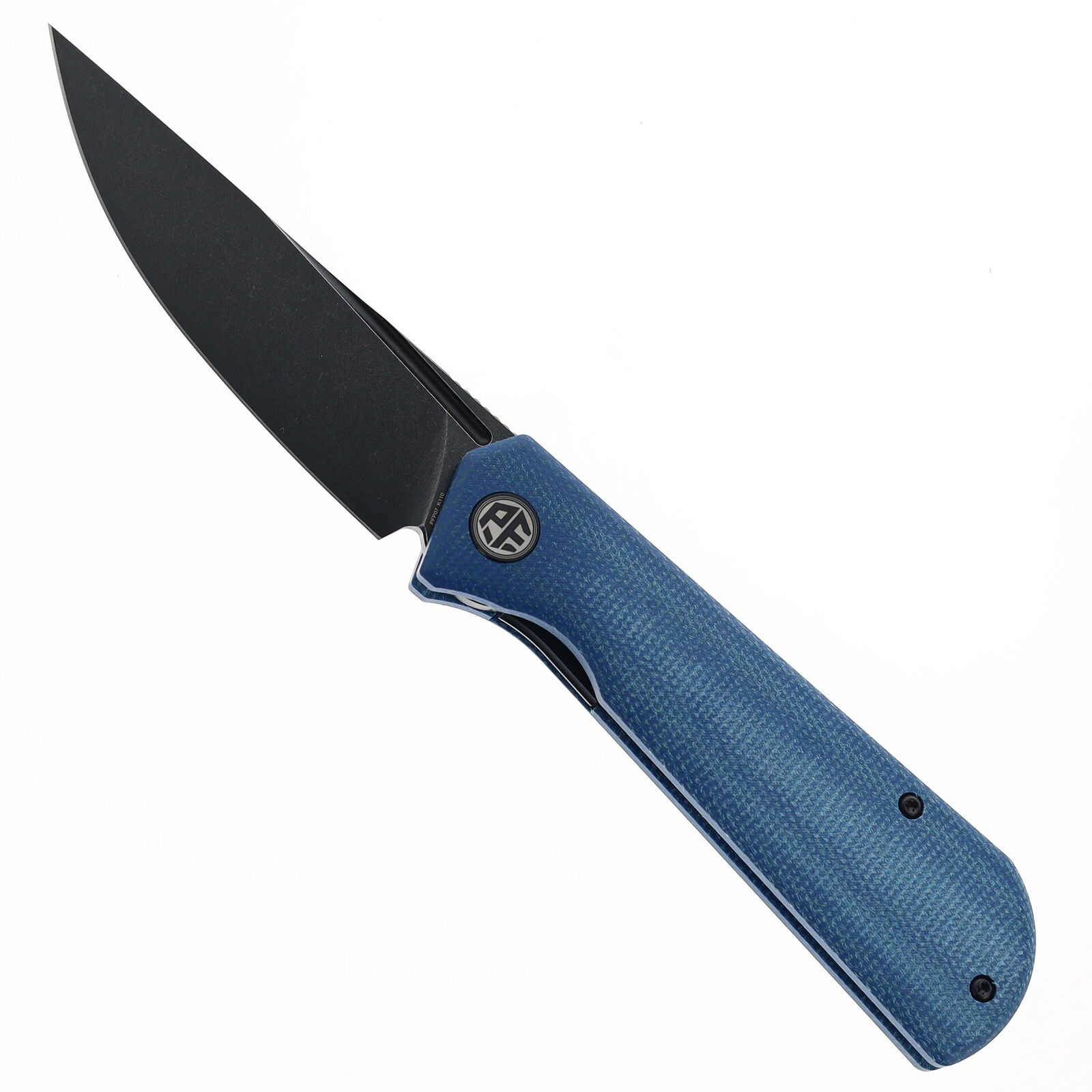 Petrified Fish Viking Folding Knife Blue Micarta Handle K110 Plain PFP07-BMDW