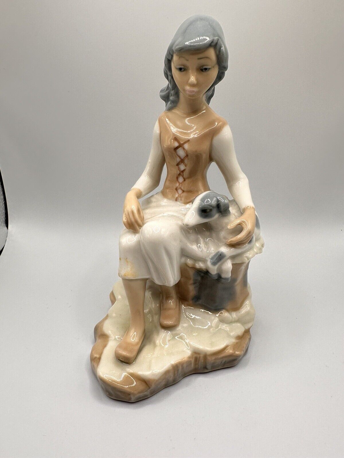 Casades Art Young Lady & Dog Figurine Statue Sculpture Spain 7