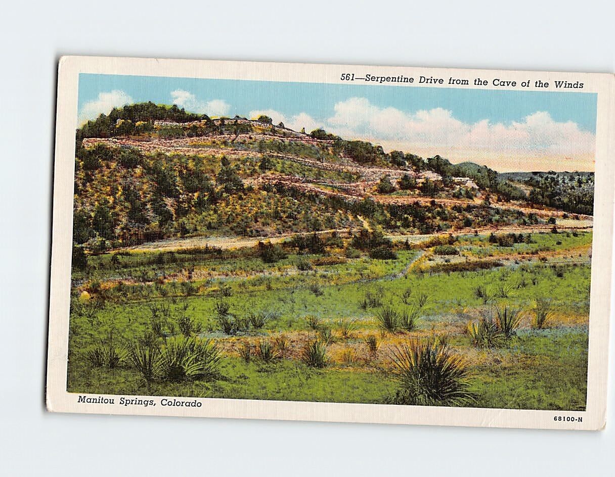 Postcard Serpentine Drive from the Cave of the Winds Manitou Springs Colorado