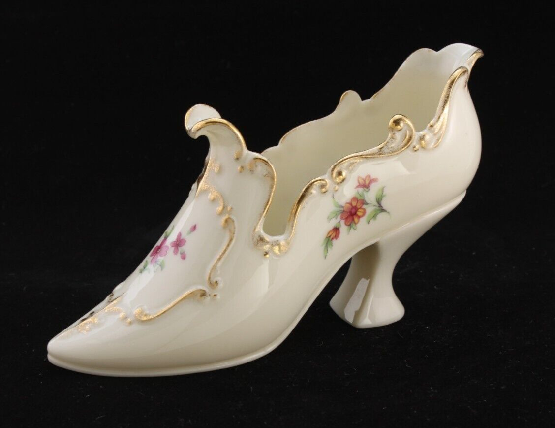 LENOX Shoe/Slipper Figurine-Floral & Gold Pattern-Rare