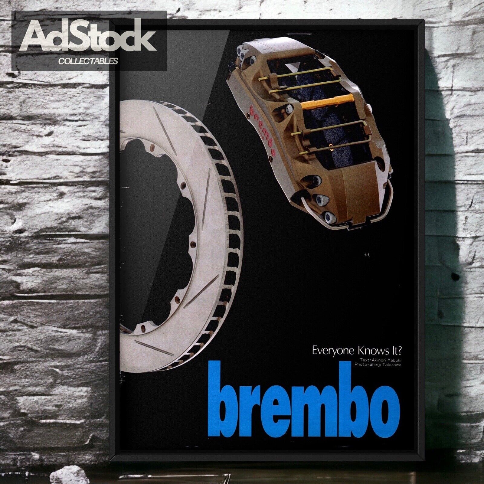 90\'s Authentic Official Brembo Brake Ad Poster, calipers kit 6pot 8pot pad cover