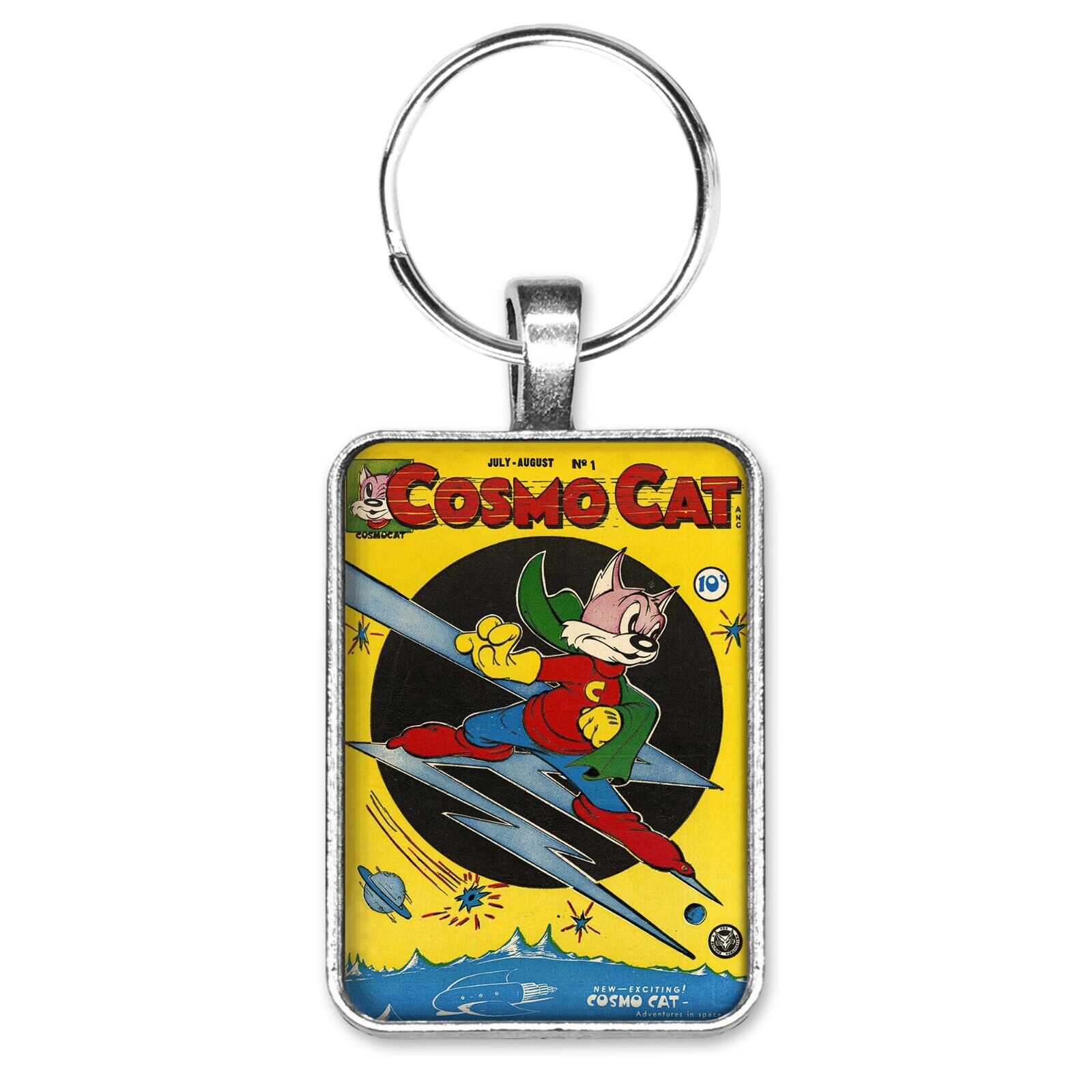 Cosmo Cat #1 Cover Key Ring or Necklace Classic Comic Book Jewelry