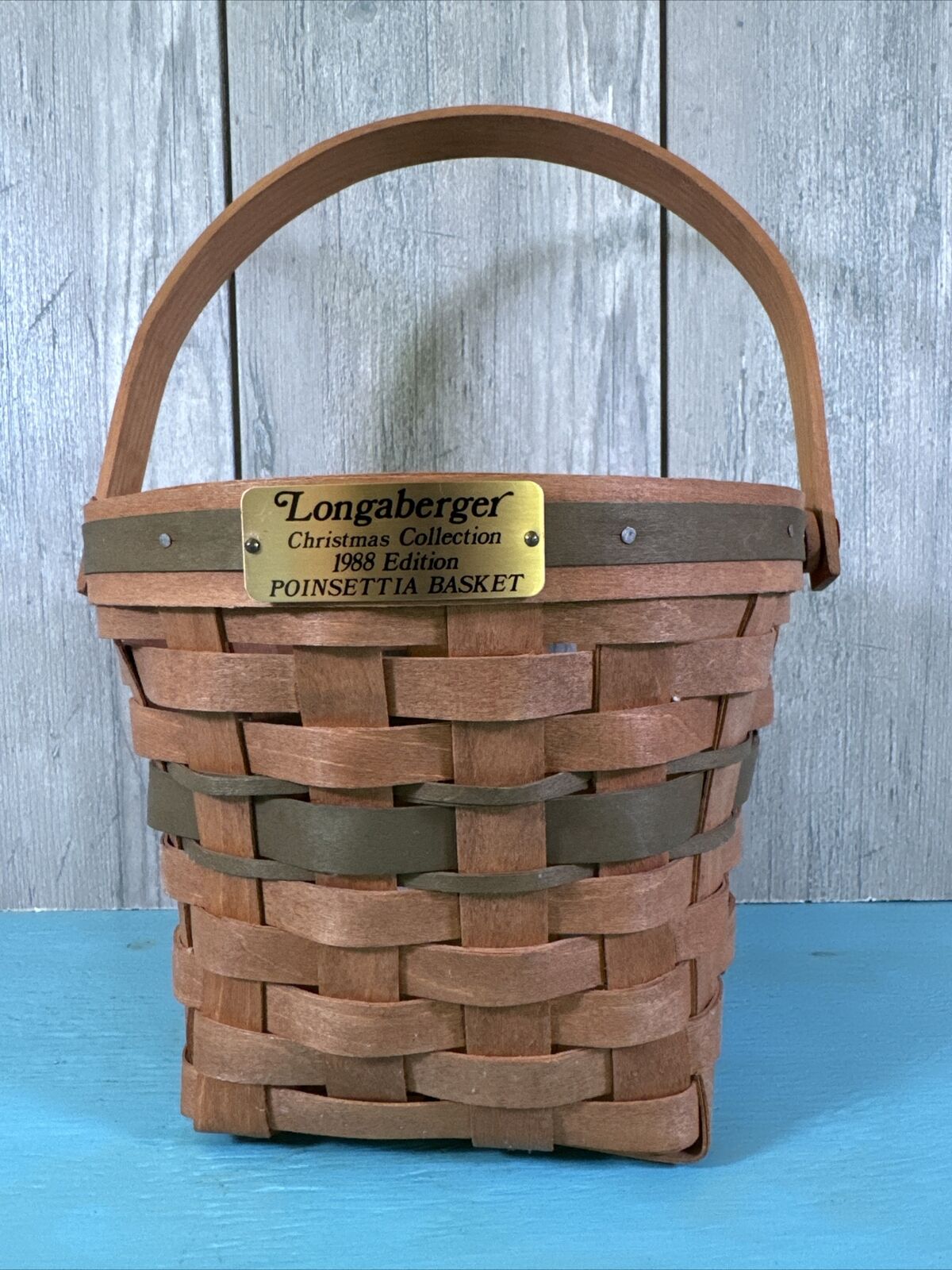 Longaberger Christmas Collection Poinsettia Basket 1988