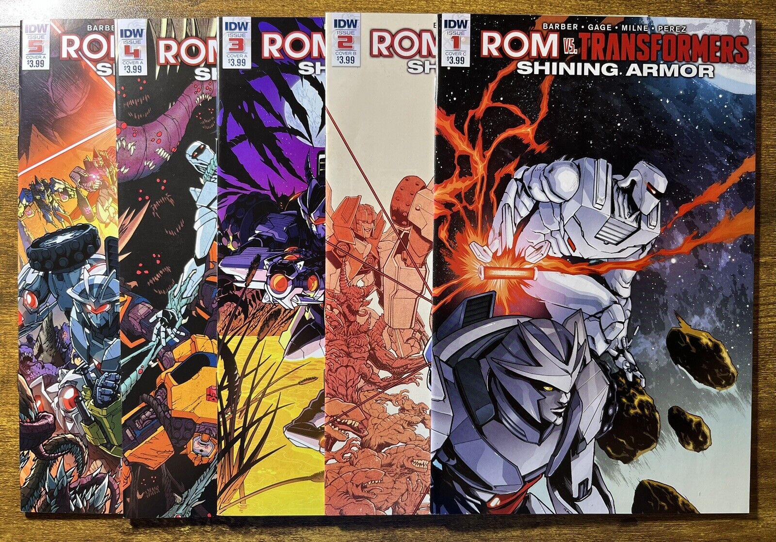 ROM VS. TRANSFORMERS: SHINING ARMOR 1-5 COMPLETE SET 1C, 2B, 3A, 4A, 5A IDW 2017