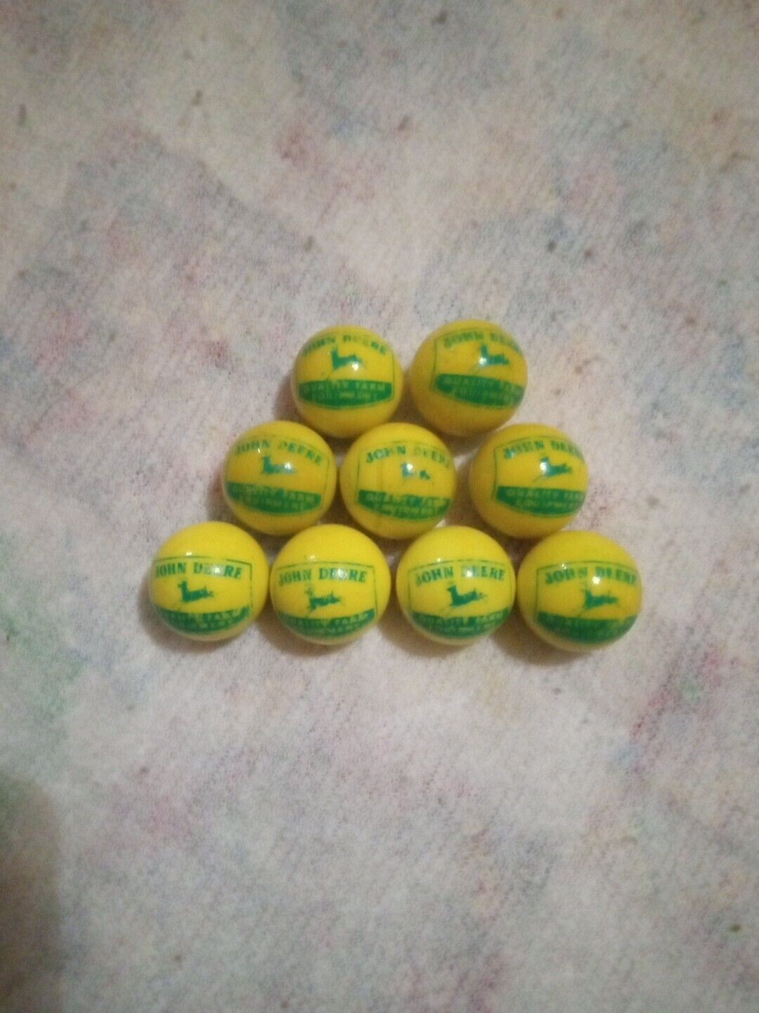 Vintage John Deere Marbles Lot Of 9 Extremely Unique Larger Size Very Nice Rare
