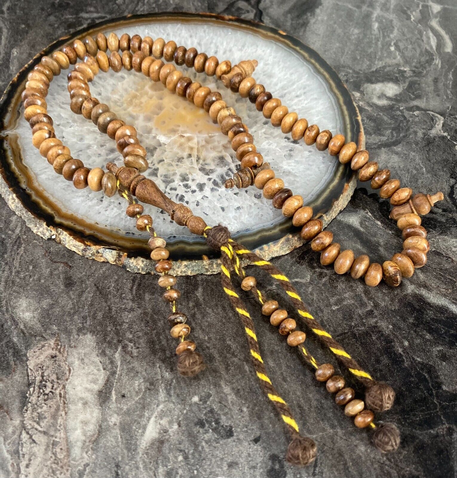 REAL Oud Agarwood Tree, Islamic Prayer 100 beads, Tasbih, Misbaha, Tasbeeh, 8mm
