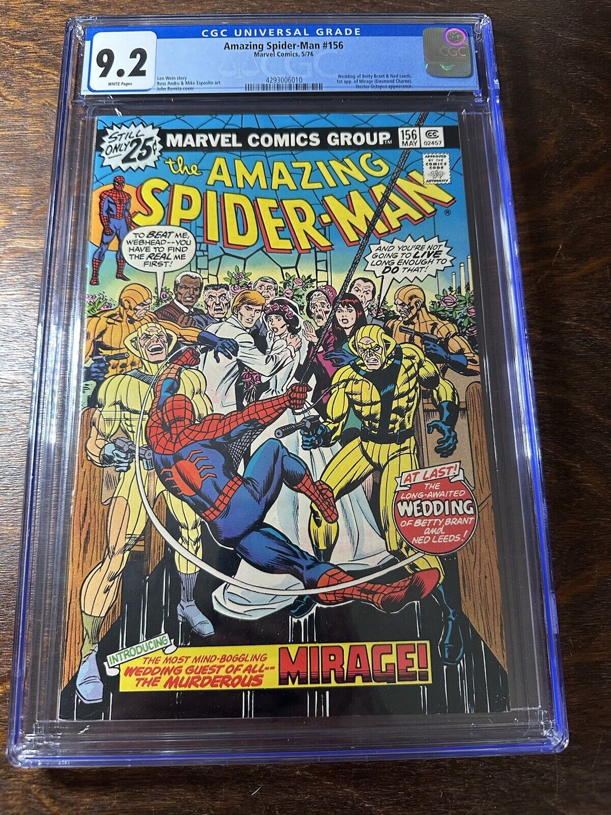 Amazing Spider-Man #156 CGC 9.2 White Pages Marvel 5/76