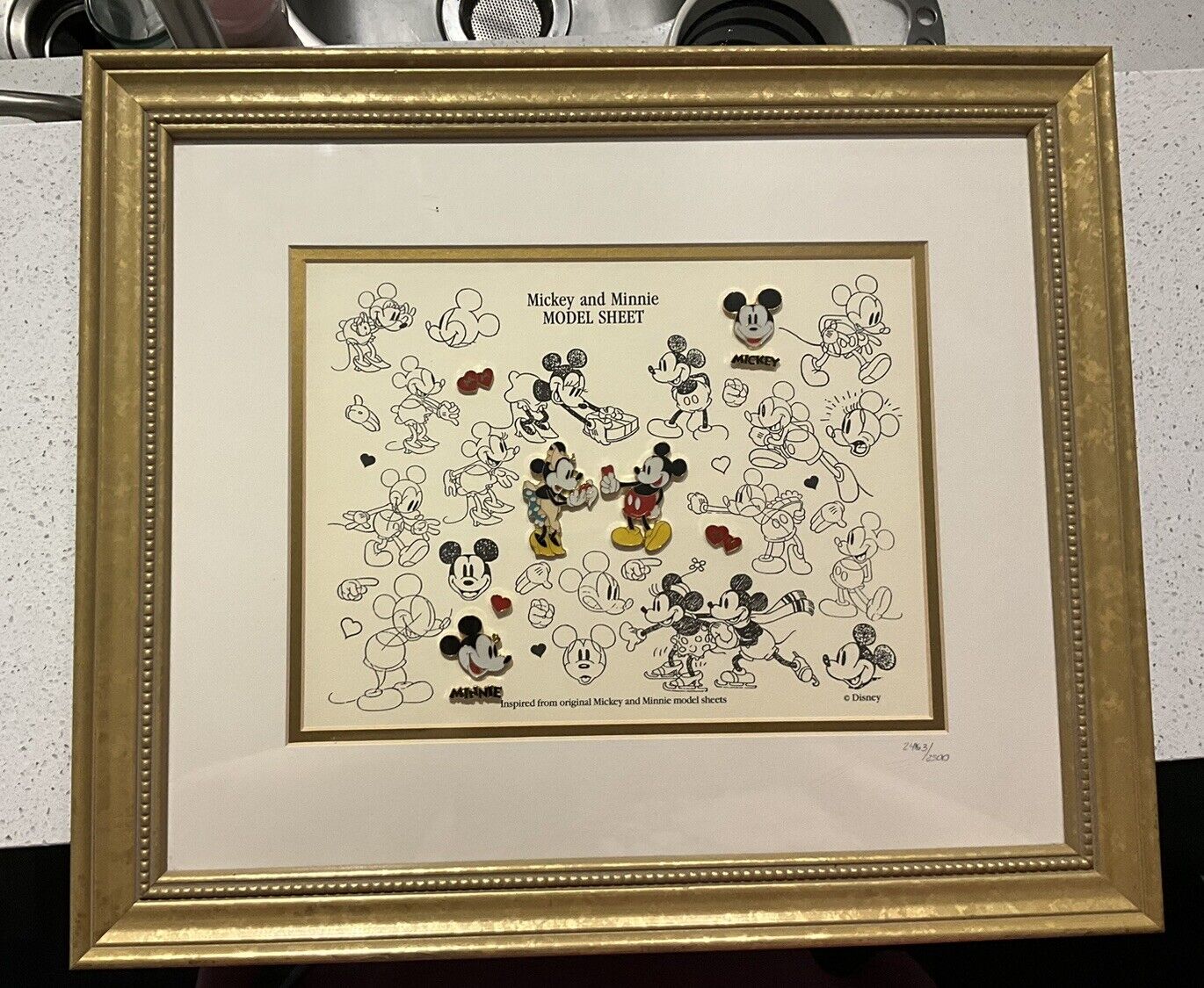 Mickey and Minnie Model Sheet Pin Sheet LE 1999 (RARE)
