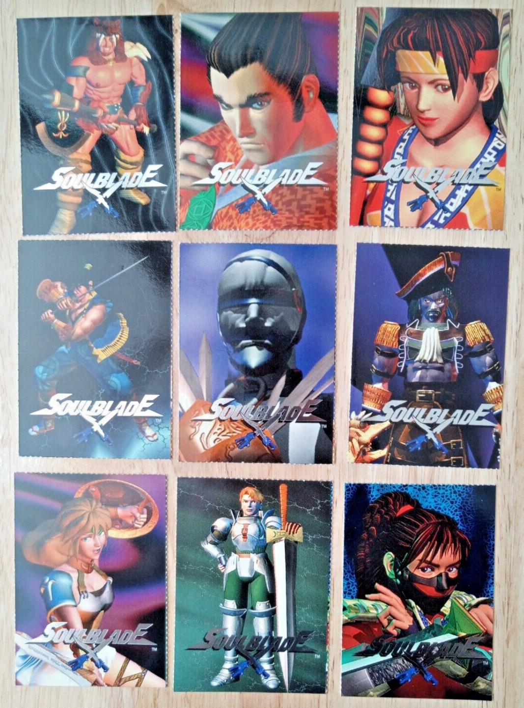 1995/1996 SOULBLADE ⭐️ Namco Playstation PS1 Promo ⭐️ Lot of 9 Character Cards
