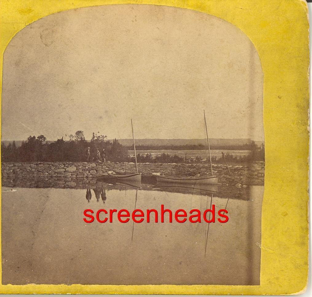 C1860s-70s RARE GREAT LAKES STEREOVIEW PHOTO Welland Canal