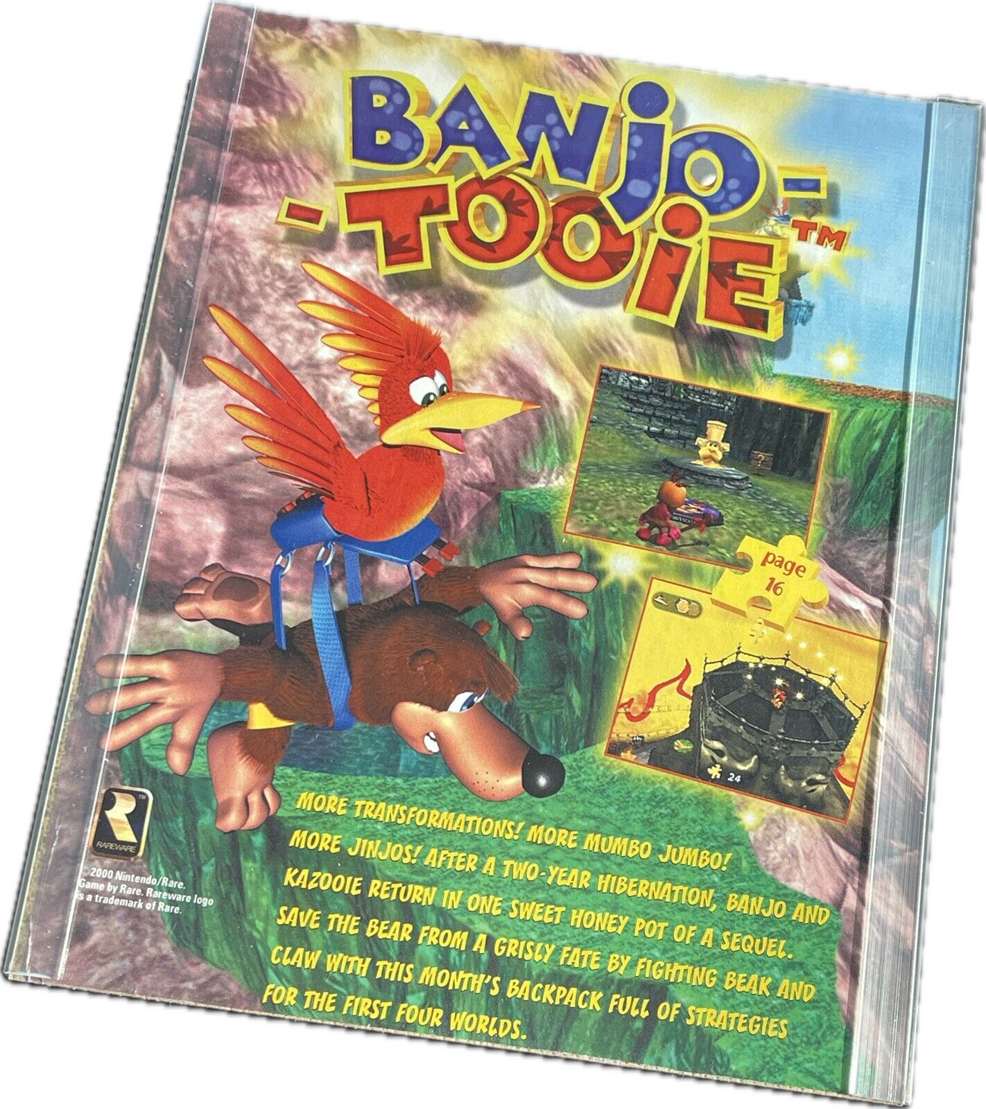 Vintage Banjo-Tooie Nintendo Rare Kazooie 2000 Ad Borderless Frame