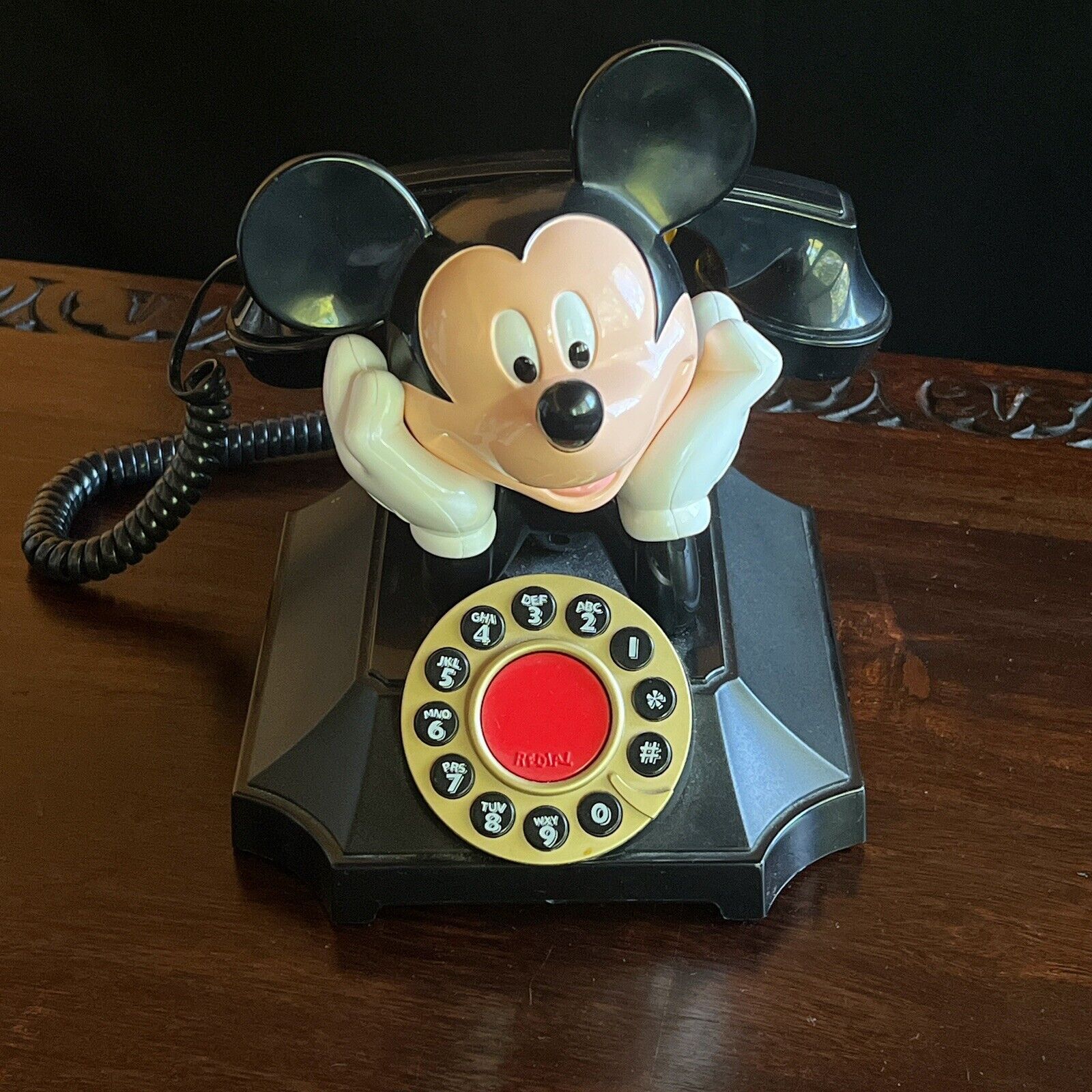 Vintage Disney Mickey Mouse Desk Telephone Push Button Seagan Telemania Works