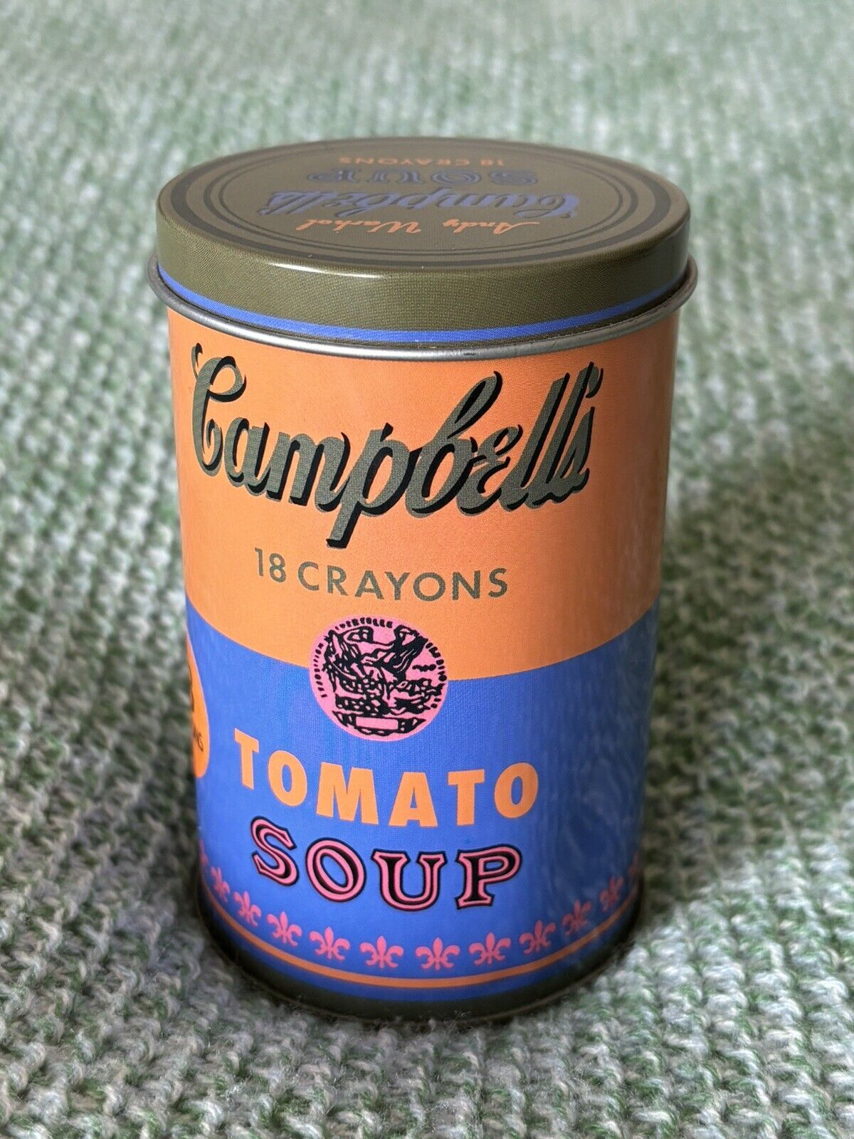 NEW Andy Warhol CAMPBELL’S Soup Can 18 Crayons Orange by Mudpuppy