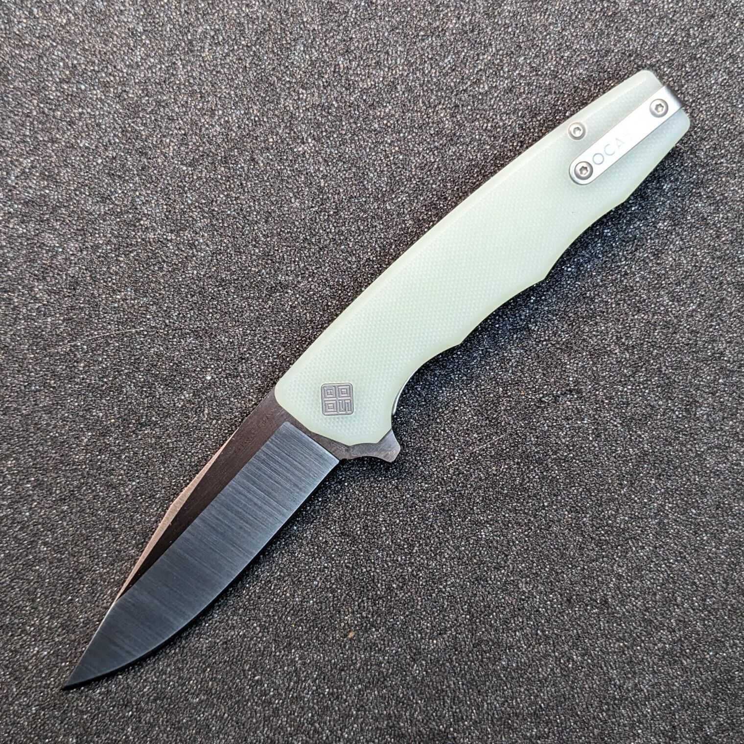 Ocaso Strategy Folding Knife D2 Steel Blade Jade G-10 Handle - Flipper