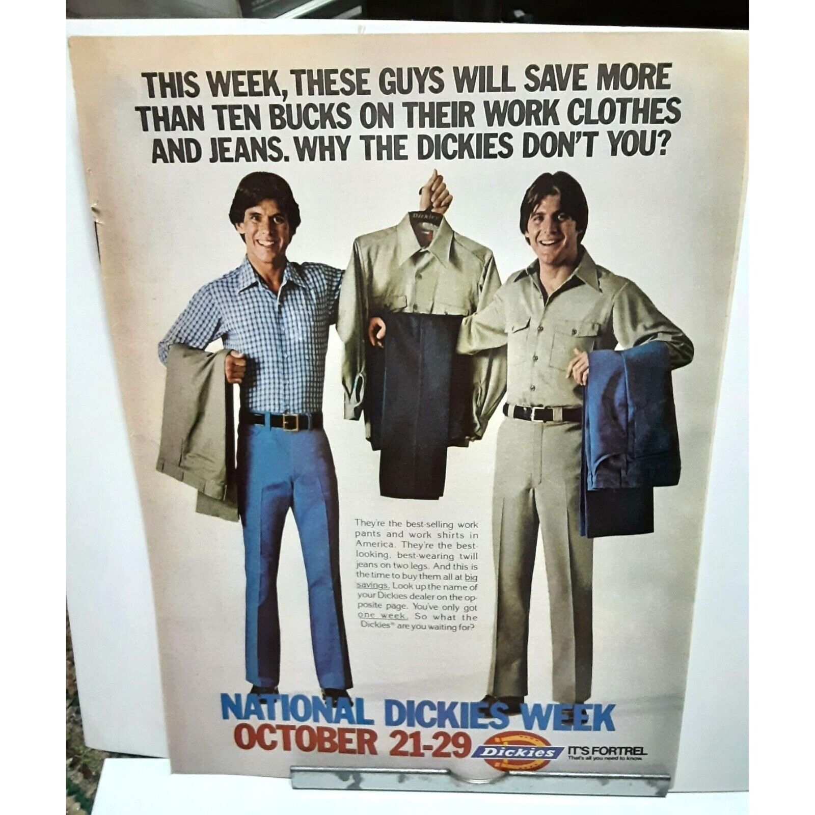 Dickies Clothes vintage 1977 Magazine Print Ad