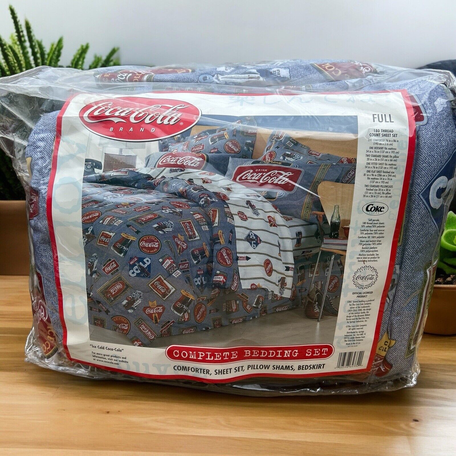 Vintage CocaCola Full Complete Bedding Set  “Ice Cold Coca Cola” Never Used