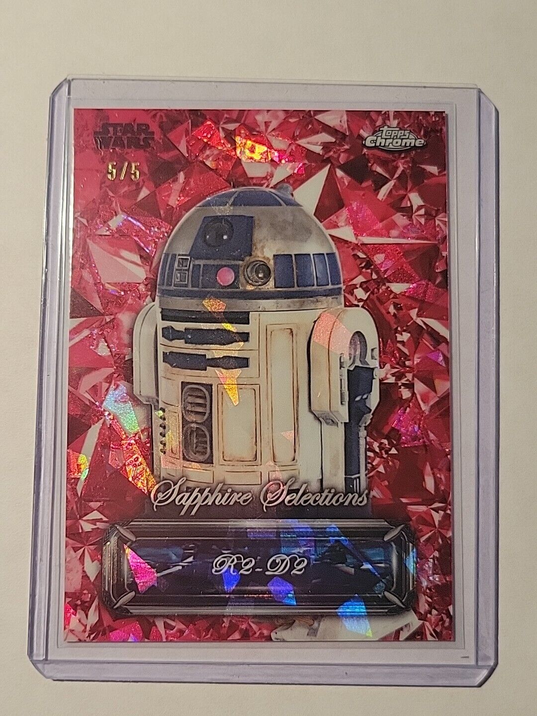R2-D2 Star Wars Topps Chrome Sapphire Selections 2024, Red Sapphire #/5 SP