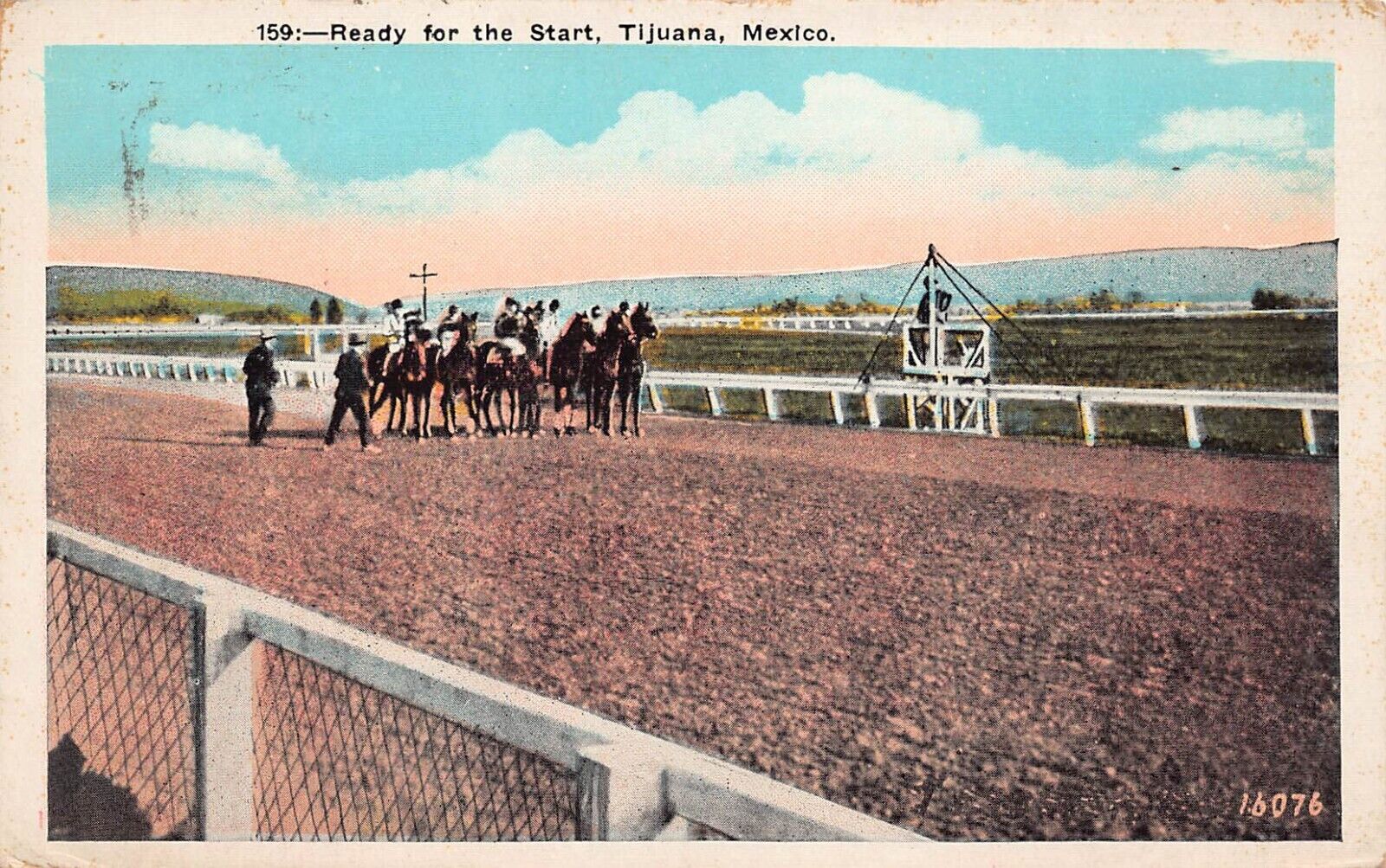 Tijuana Mexico Caliente Horse Race Track Stadium Thoroughbreds Vtg Postcard D44