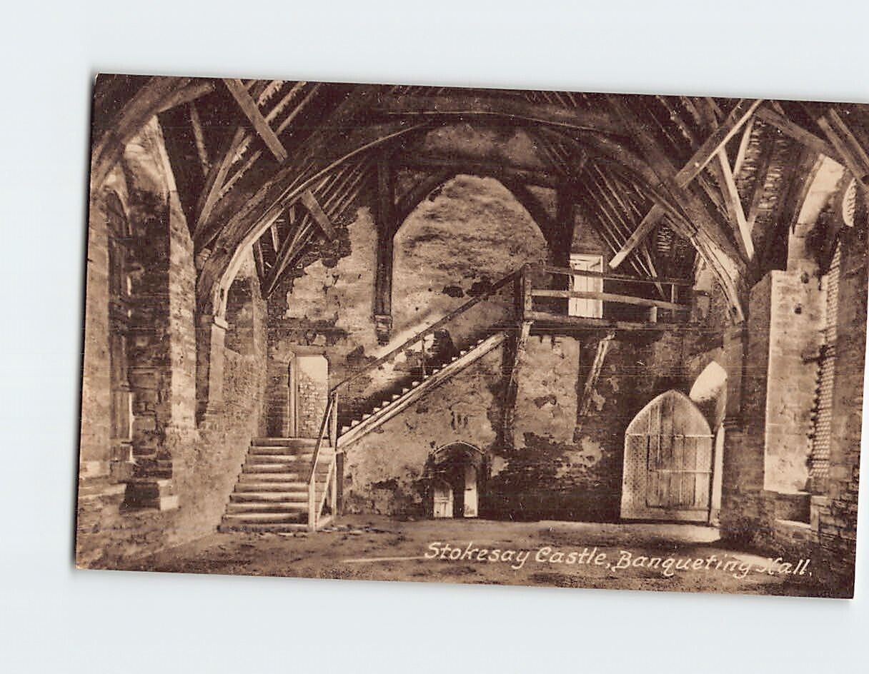 Postcard Banqueting Hall Stokesay Castle England