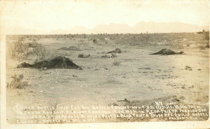 Mexico Agua Pieta Border War RPPC Photo Postcard Battle Ground 22-4546