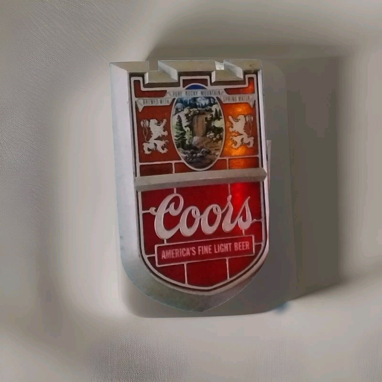 VINTAGE Coors On Tap Waterfall Shield Beer Lighted Sign 18x12 +LED upgrade