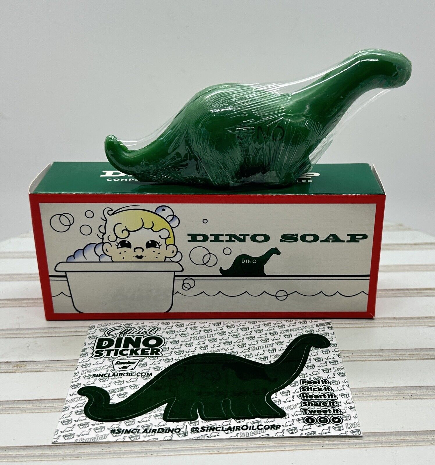 Sinclair Dino Soap Dealer Promotional Advertising Collectible Gas Oil Sign Green