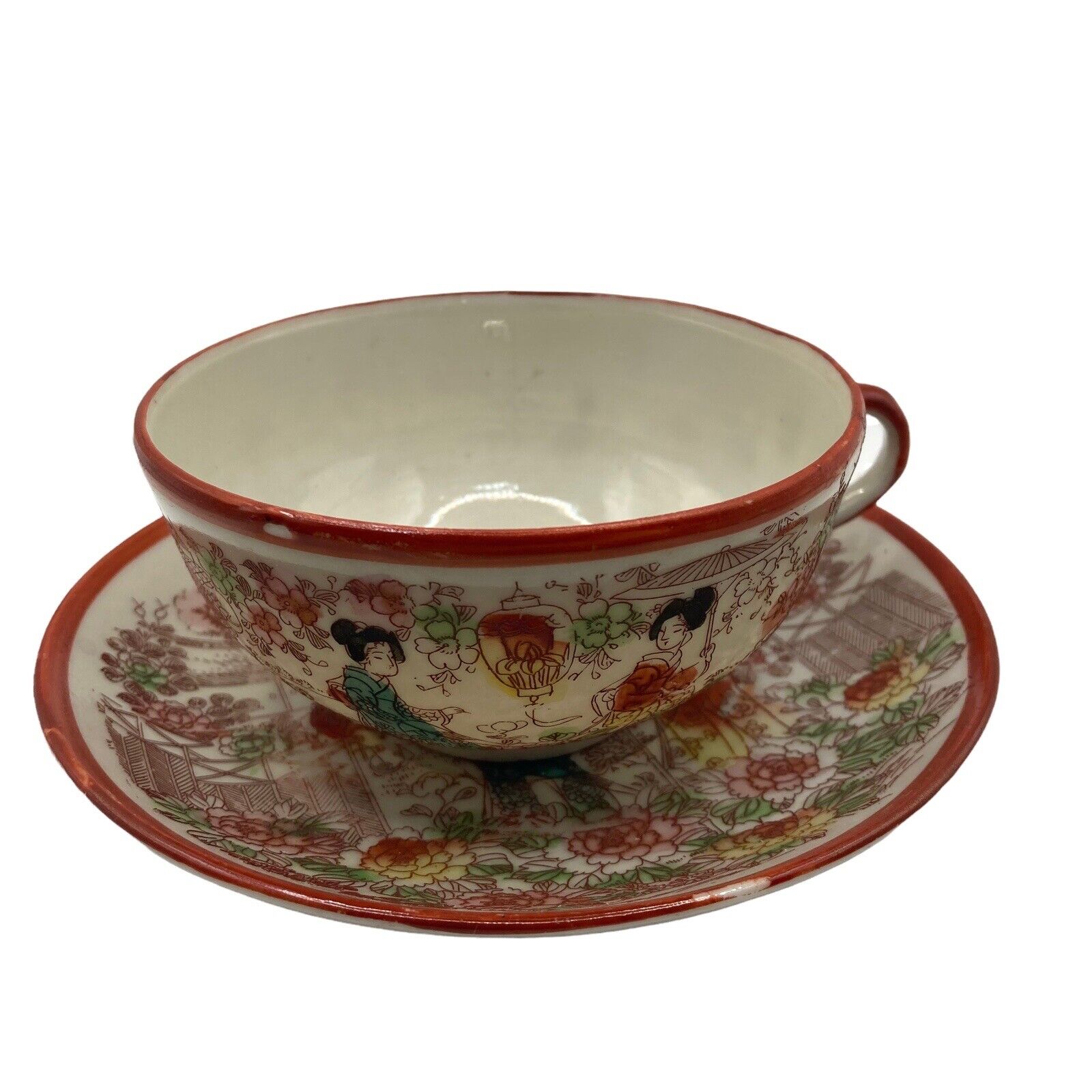 Vintage Soko Ceramic Teacup and Saucer China Vintage Hand Painted Japan   