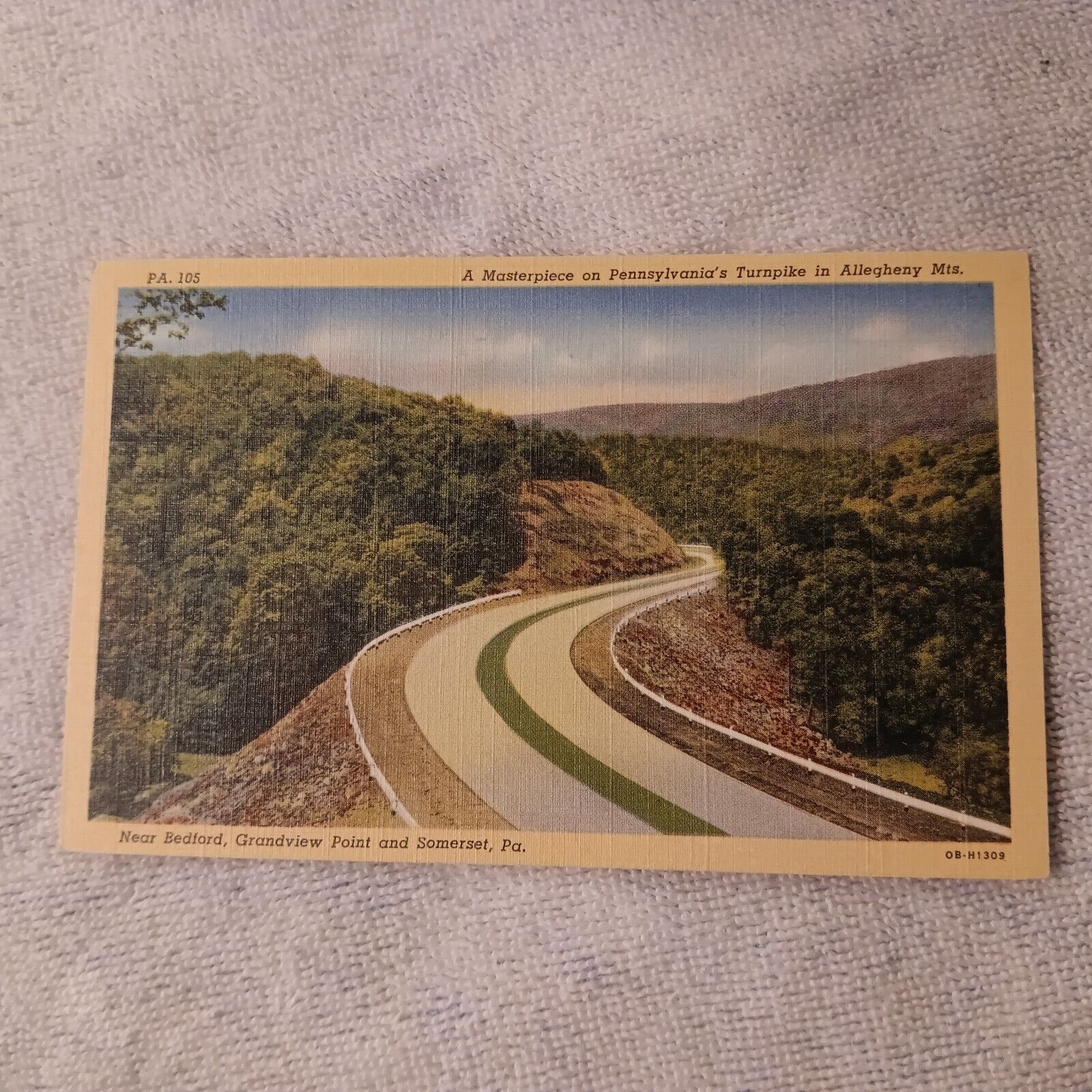 Vintage Postcard America's Dream Highway Pennsylvania Allegheny Mountains