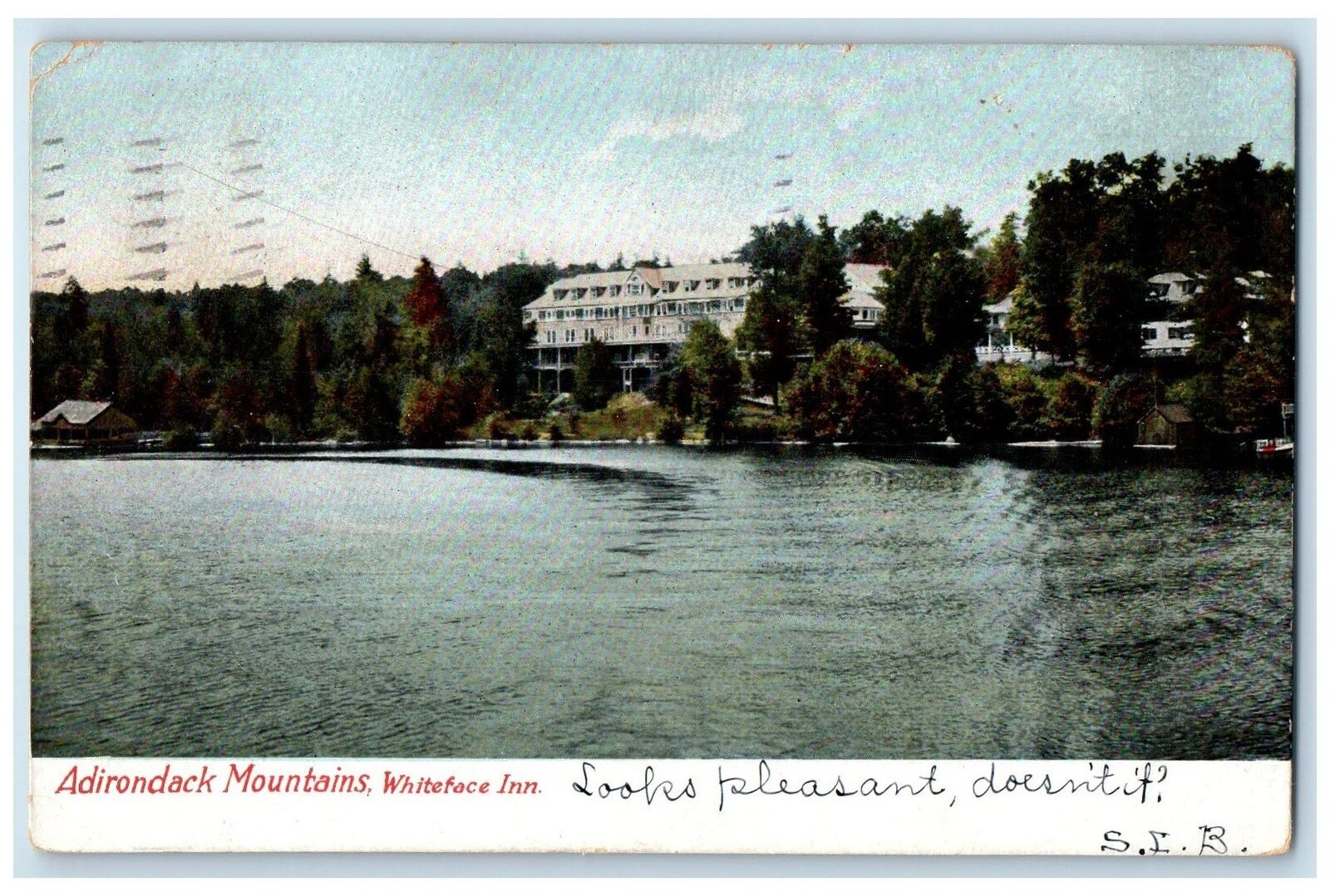 c1920 Whiteface Inn Restaurant Building Adirondack Mountain New York NY Postcard