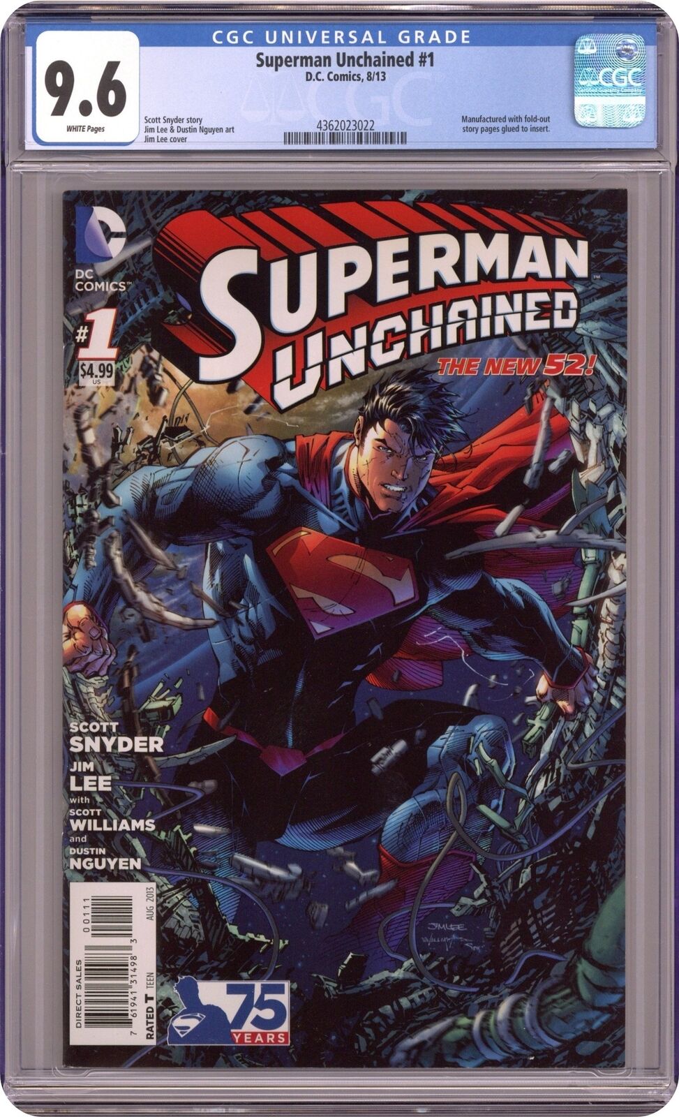 Superman Unchained 1A Lee CGC 9.6 2013 4362023022