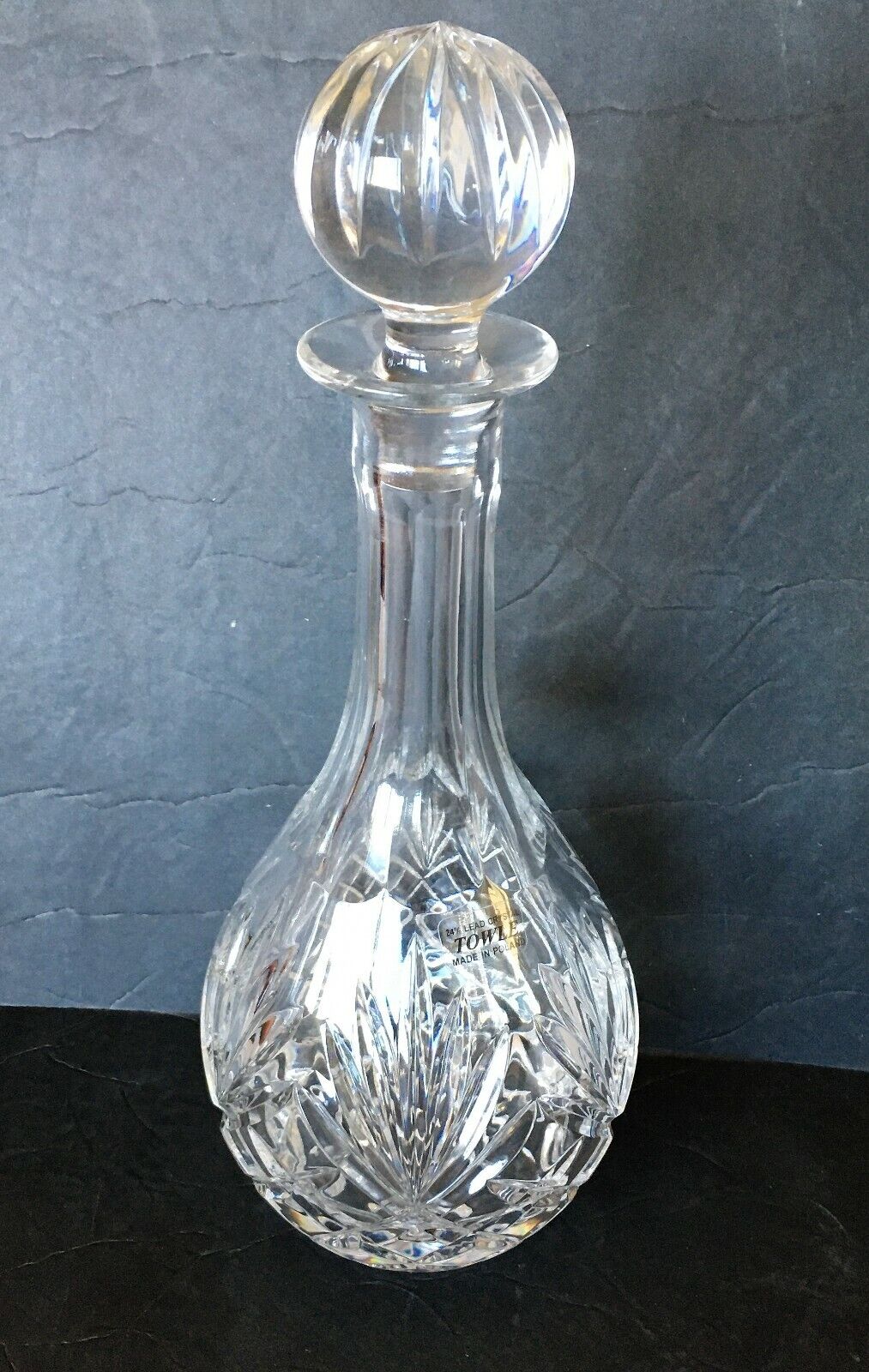 NEW - Towle Lead 24% Crystal Decanter with Stopper 13\