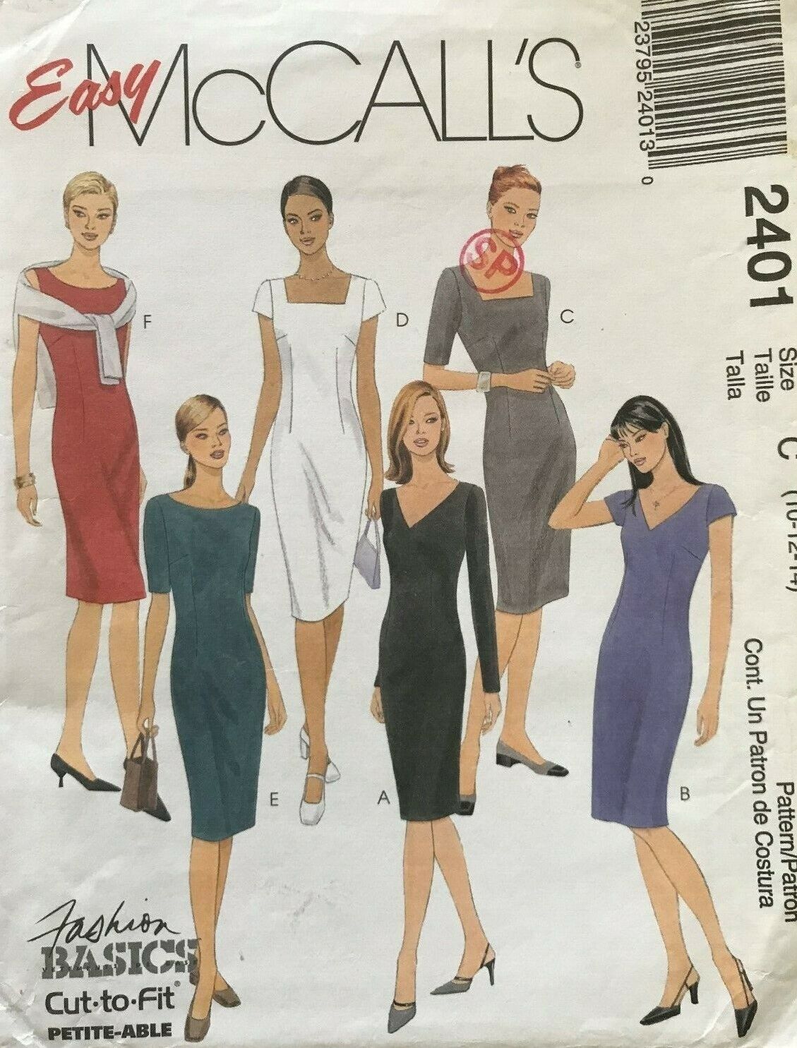 McCall\'s Misses\' Petite Dress,Top,Skirt Pattern 2972 Size 8-12 UNCUT