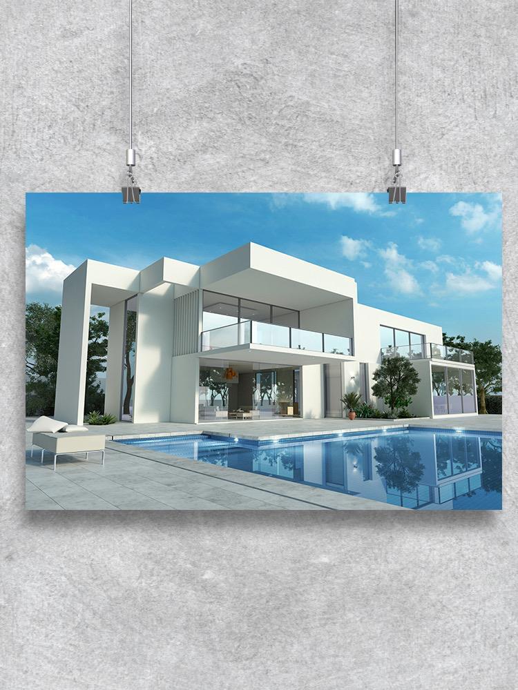 White Modern House  Poster -Image by Shutterstock