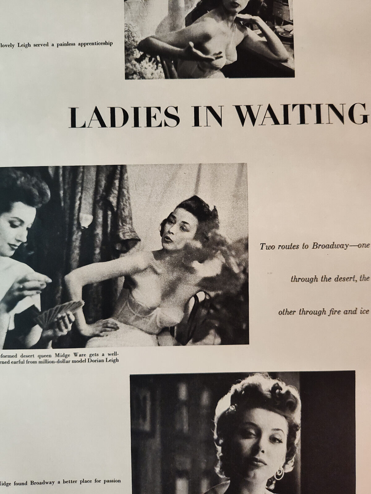 1953 Esquire Original Article LADIES IN WAITING Midge Ware Dorian Leigh Photos