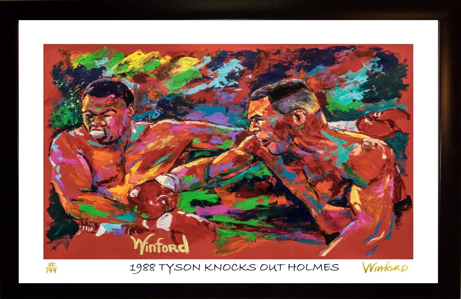 Sale Mike Tyson Larry Holmes L.E. Art Print Winford Was 149.95 Now 99.95