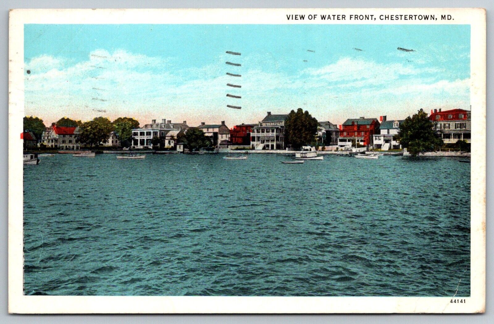 Chestertown Maryland Postcard View of Waterfront 1930's UY
