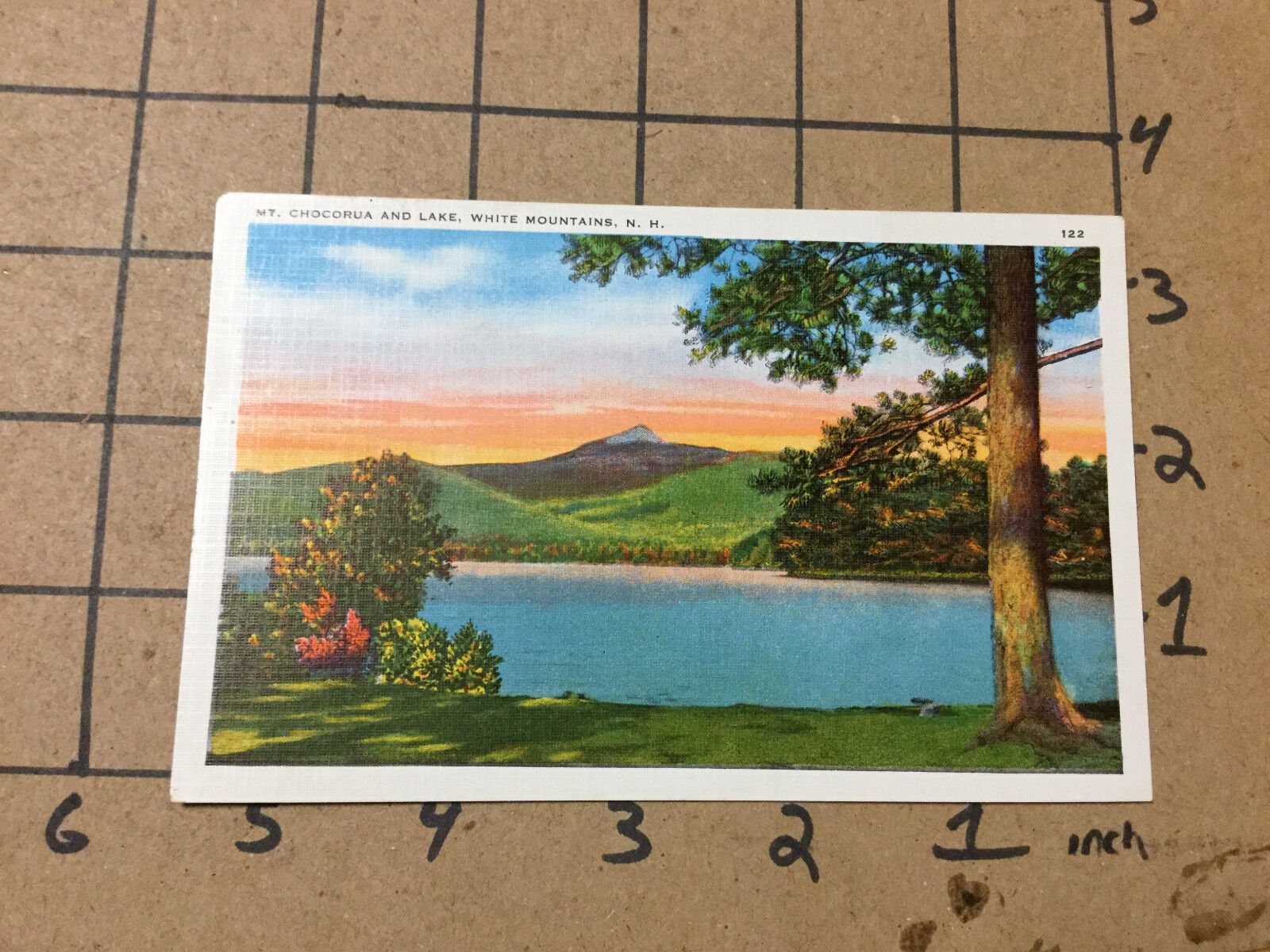 vintage Original post card - UNUSED - MT. CHOCORUA & LAKE new hampshire