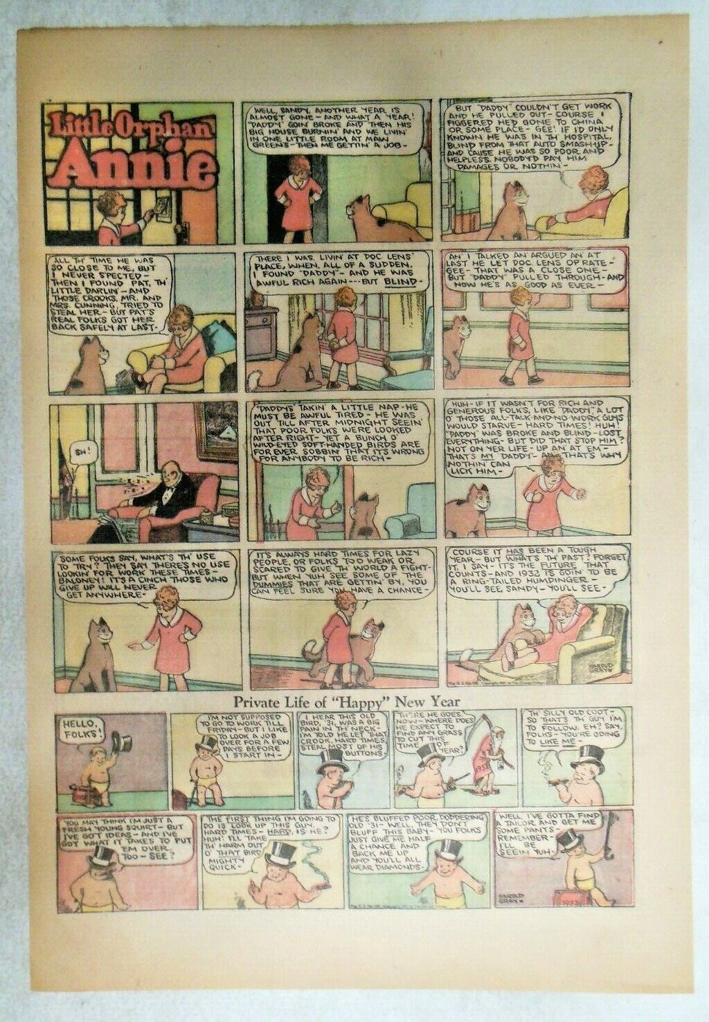 (46) Little Orphan Annie Sundays by Harold Gray from 1931 Tabloid Page Size  