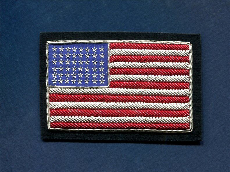 Bullion 48 STAR US United States Flag WW2 KOREA NAVY ARMY USAF Squadron Patch