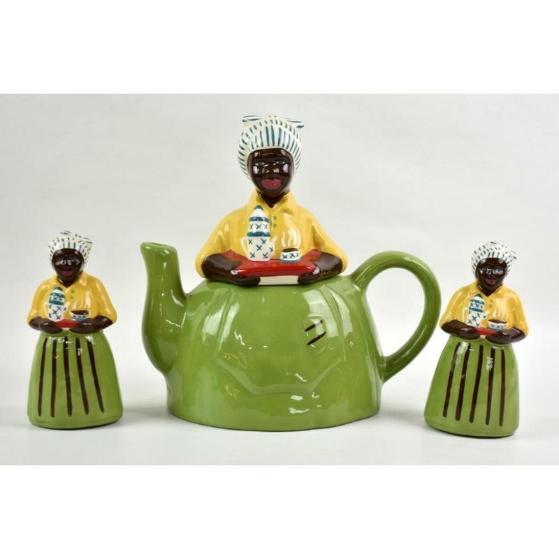 VINTAGE CAROL GIFFORD AMERICANA POTTERY TEAPOT AND SHAKERS LIMITED EDITION SET