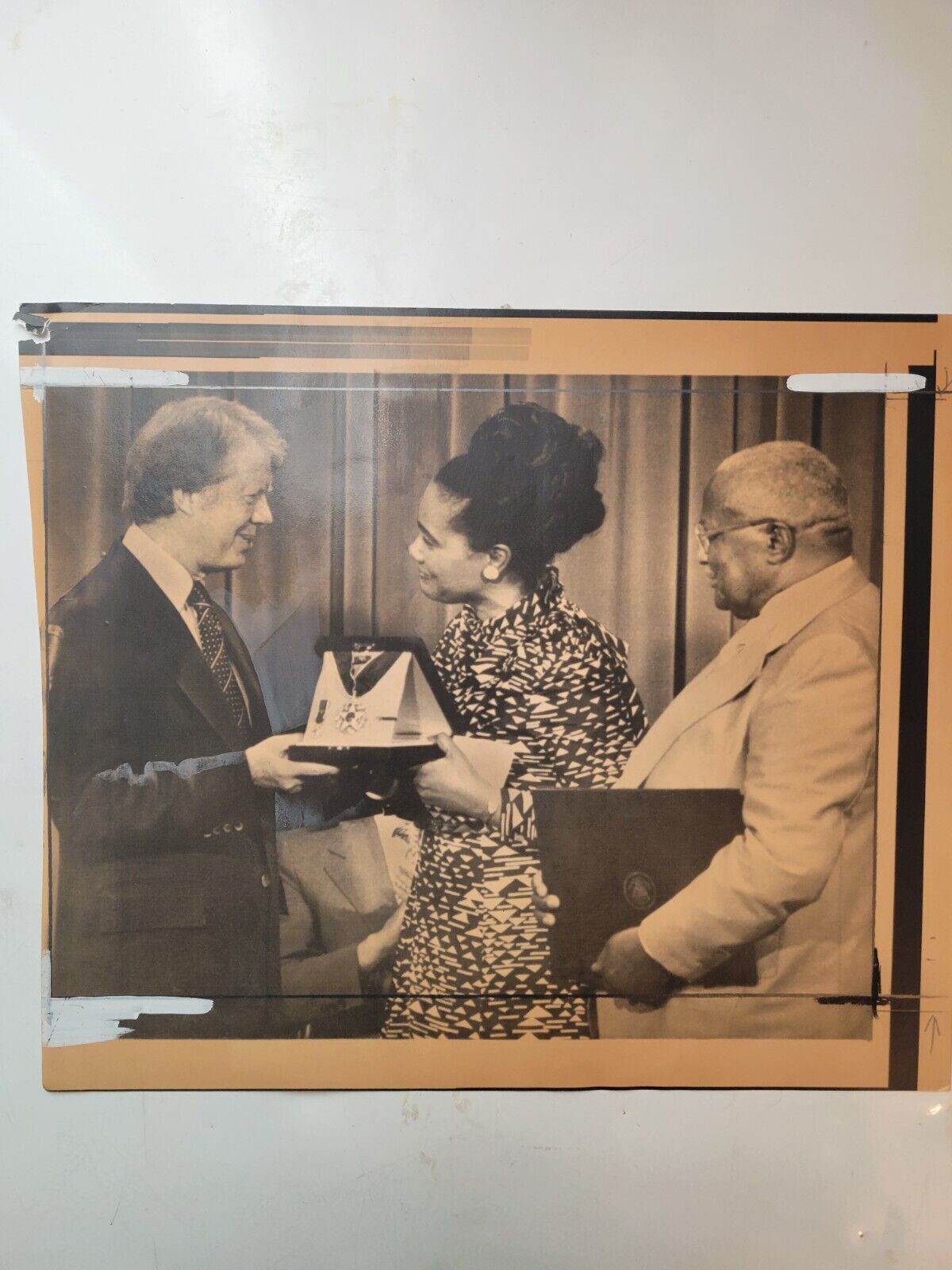 Rare vintage press photo president jimmy carter and coretta scott king 1977