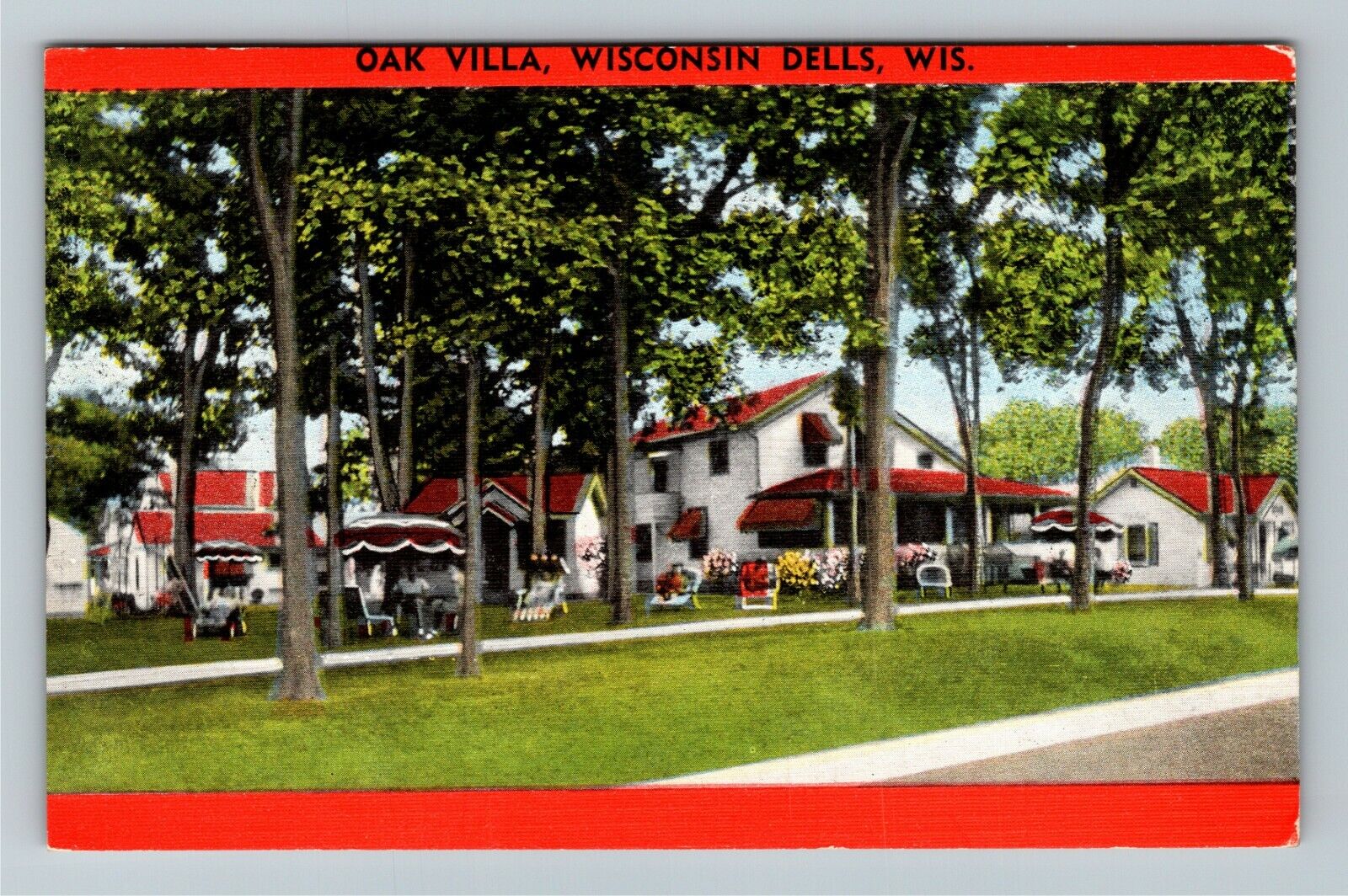 Wisconsin Dells WI-Wisconsin, Oak Villa, Exterior, Vintage Postcard