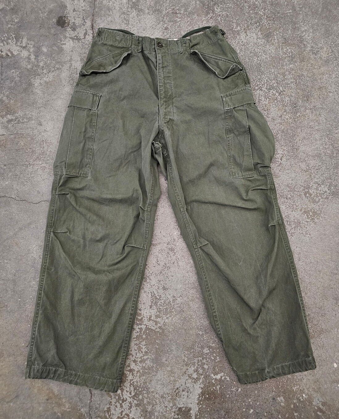 Vintage 50's M-1951 Field Trousers Cargo Army Military Pants Size Regular Medium