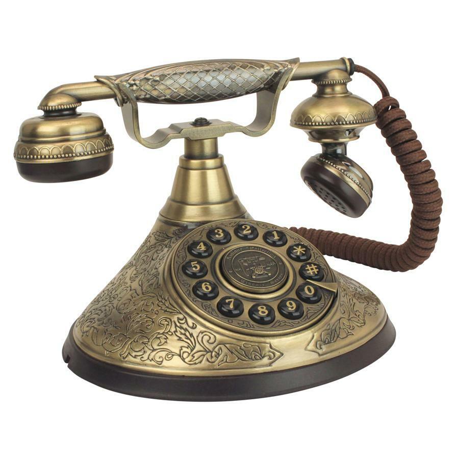 European Royal Palace Polished Brass Vintage Replica Desk Touch Tone Telephone