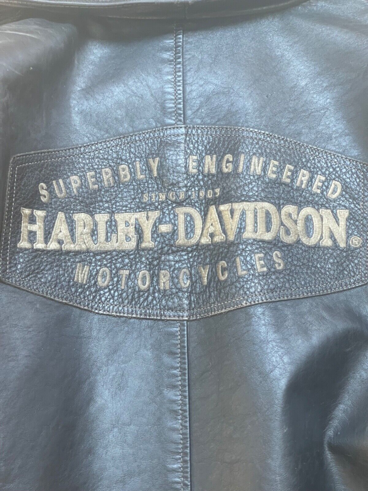 Sophisticated black leather Harley Davidson men’s jacket size XLarge
