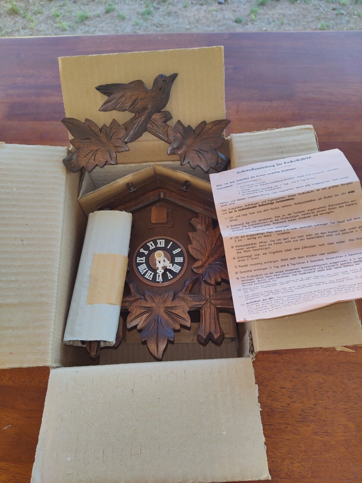 Vintage W. Germany Black Forest Cuckoo Clock New in Box