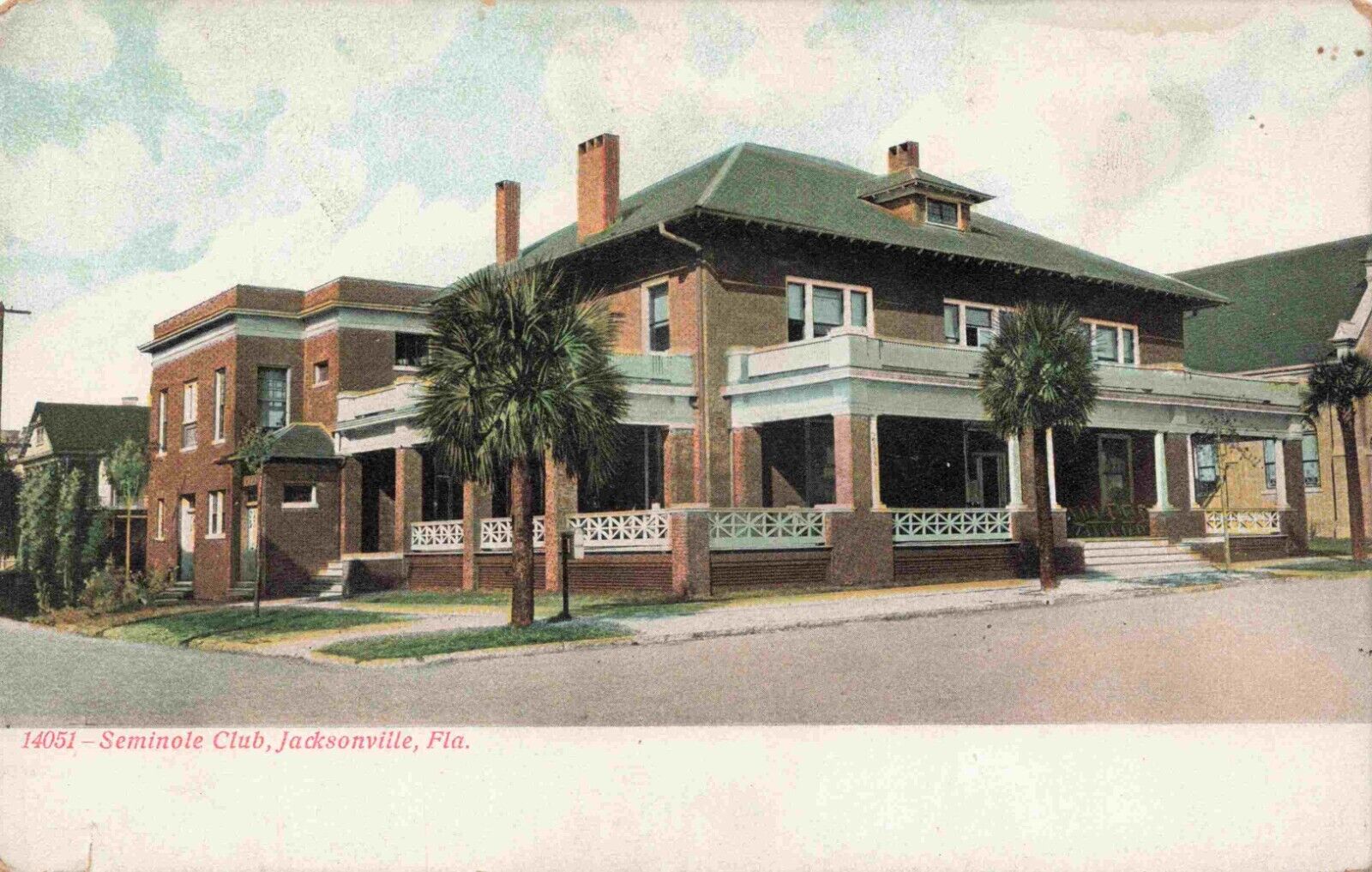 Elite Men\'s Only Seminole Club Jacksonville Florida c1905 Antique FL Postcard